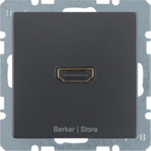 Изображение HDMI розетка, Q.3, цвет: антрацитовый, бархатный лак