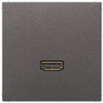 Изображение HDMI розетка, серия LS, цвет антрацит (лак. алюминий) MAAL1112AN