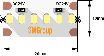 Изображение Светодиодная лента SWG SWG2A300-24-19.2-W 003602