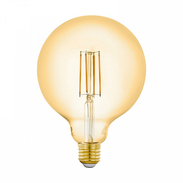 Изображение Лампа светодиодная филаментная диммируемая Eglo E27 6W 2200K шар янтарный 12573