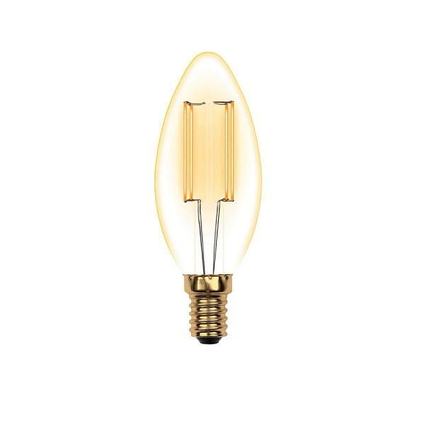 Изображение Лампа светодиодная филаментная (UL-00002396) Uniel E14 5W 2250K прозрачная LED-C35-5W/GOLDEN/E14 GLV21GO
