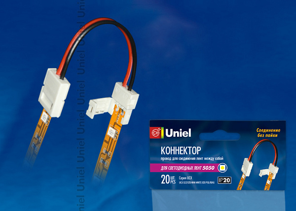Изображение Коннектор для светодиодных лент Uniel UCX-SS2/B20-NNN WHITE 020 POLYBAG 06612