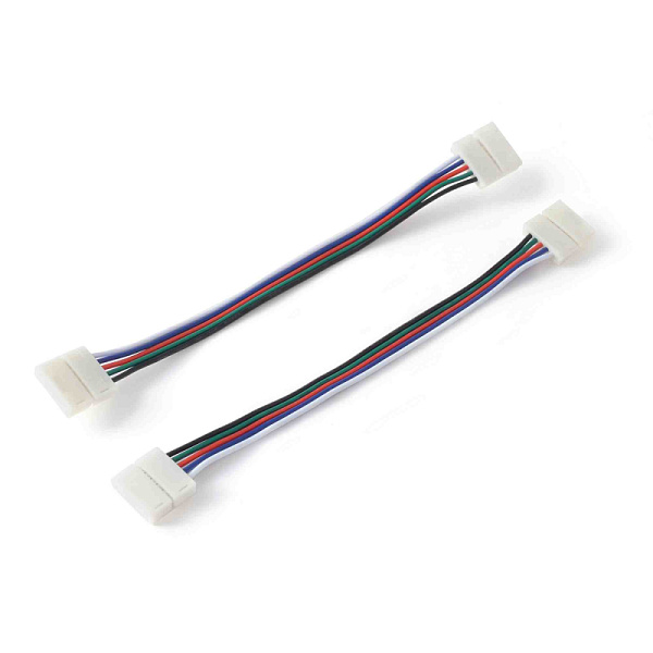 Изображение Комплект коннекторов Apeyron (2 клипсы с проводами) для RGBW ленты 12 мм 09-74