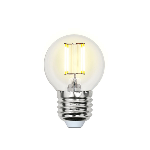 Изображение Лампа светодиодная (UL-00000196) Uniel E327 6W прозрачная LED-G45-6W/WW/E27/CL PLS02WH
