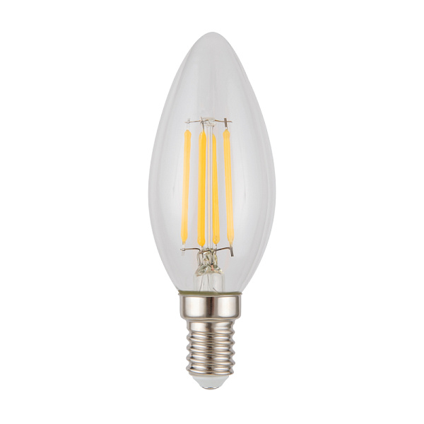 Изображение Лампа светодиодная филаментная диммируемая Voltega E14 5W 3000K свеча прозрачная 8460