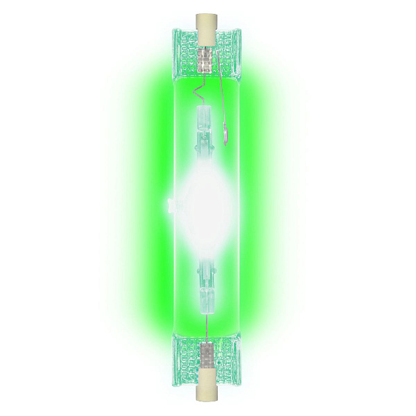 Изображение Лампа металлогалогенная линейная (03802) Uniel R7s 150W прозрачная MH-DE-150/GREEN/R7s