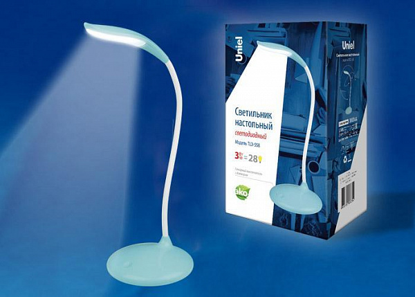 Изображение Настольная лампа (UL-00004140) Uniel TLD-558 Blue/LED/280Lm/5000K/Dimmer