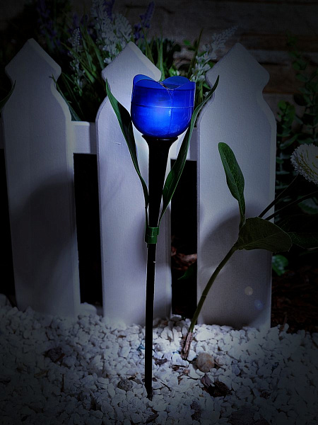 Изображение Светильник на солнечных батареях (UL-00004279) Uniel Promo USL-C-454/PT305 Blue Tulip