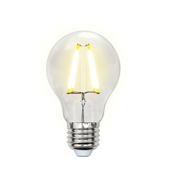 Изображение Лампа светодиодная (UL-00000198) Uniel E27 8W прозрачная LED-A60-8W/WW/E27/CL PLS02WH