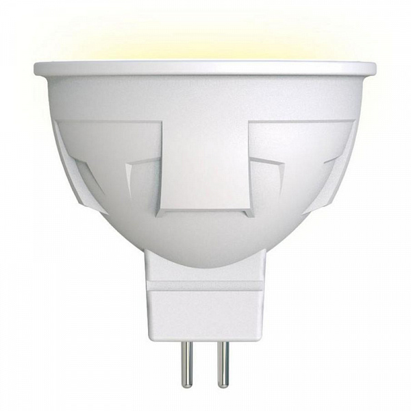 Изображение Лампа светодиодная диммируемая (UL-00003991) Uniel GU5.3 6W 3000K матовая LED-JCDR 6W/WW/GU5.3/FR/DIM PLP01WH