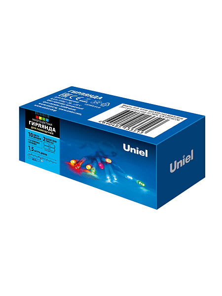 Изображение Светодиодная гирлянда Uniel (UL-00007181) разноцветный ULD-S0150-010/STB/2AA Multi IP20
