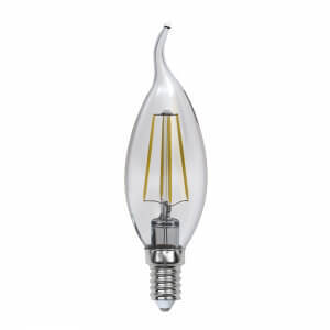 Изображение Лампа светодиодная филаментная (UL-00000200) Uniel E14 6W 3000K прозрачная LED-CW35-6W/WW/E14/CL PLS02W