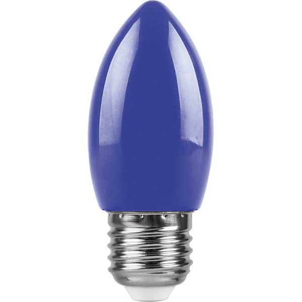 Изображение Лампа светодиодная Feron E27 1W синий Свеча Матовая LB-376 25925