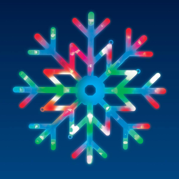 Изображение Подвесной светодиодный светильник «Снежинка» Uniel (UL-00007250) ULD-H4040-048/DTA RGB IP20 Snowflake