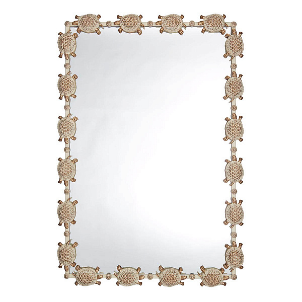 Изображение Зеркало Runden Черепахи белый/золото прямоугольное V20023
