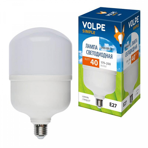 Изображение Лампа LED сверхмощная (UL-00002906) Volpe E27 40W (350W) 6500K LED-M80-40W/DW/E27/FR/S