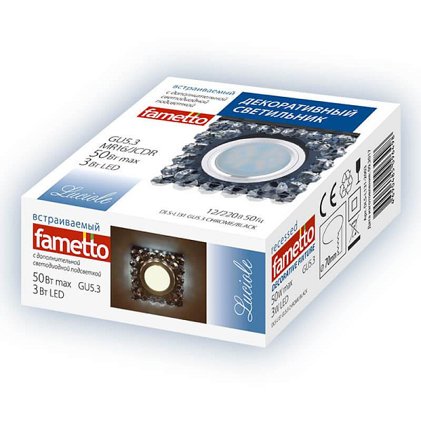 Изображение Встраиваемый светильник Fametto Luciole DLS-L130 GU5.3 Chrome/Clear