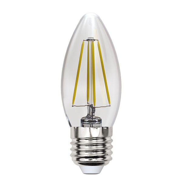 Изображение Лампа светодиодная филаментная (UL-00005902) Uniel E27 13W 4000K прозрачная LED-C35-13W/4000K/E27/CL PLS02WH