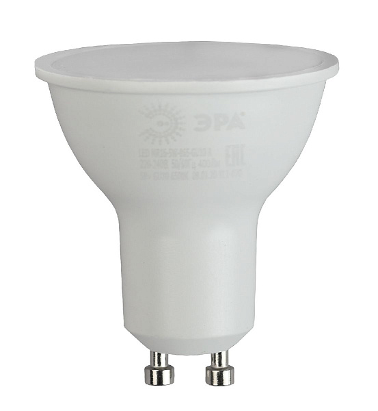 Изображение Лампа светодиодная Эра GU10 5W 6500K LED MR16-5W-865-GU10 R Б0045348