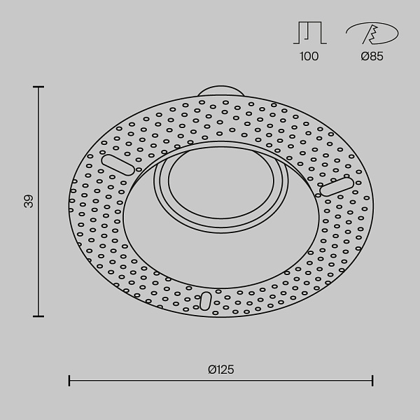 Изображение Встраиваемый светильник Maytoni Dot DL042-01-RD-B