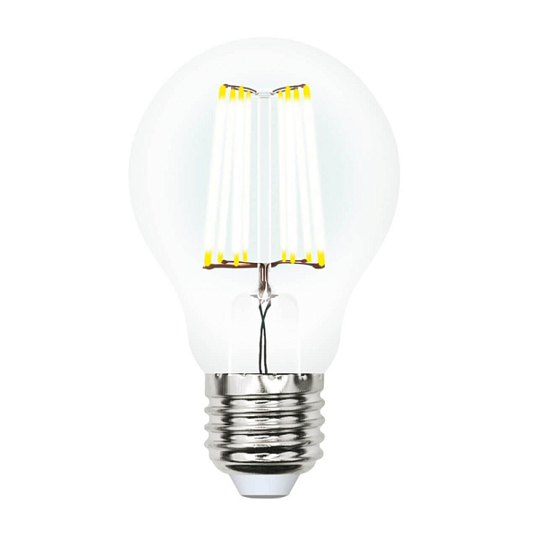 Изображение Лампа светодиодная филаментная (UL-00002626) Uniel E27 10W 4000K прозрачная LED-A60-10W/NW/E27/CL PLS02WH
