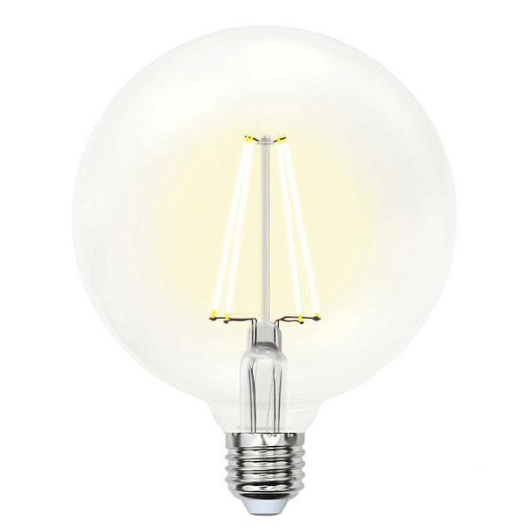 Изображение Лампа светодиодная филаментная (UL-00004859) Uniel E27 10W 4000K прозрачная LED-G125-10W/NW/E27/CL PLS02WH