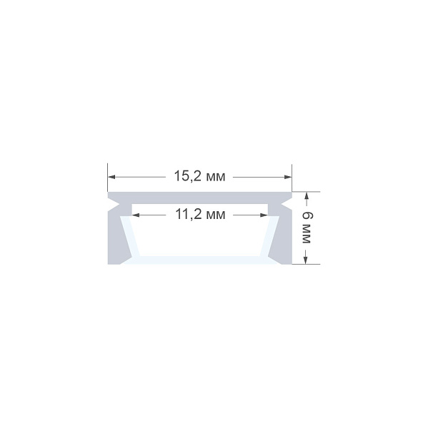 Изображение Профиль П-образный накладной Apeyron ширина ленты до 10мм (рассеиватель, заглушки - 2шт) 08-01