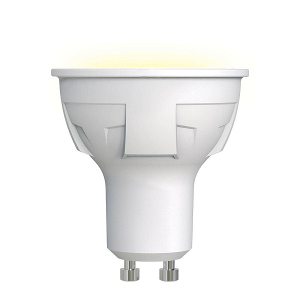 Изображение Лампа светодиодная (UL-00002423) Uniel GU10 6W 3000K матовая LED-JCDR 6W/WW/GU10/FR PLP01WH