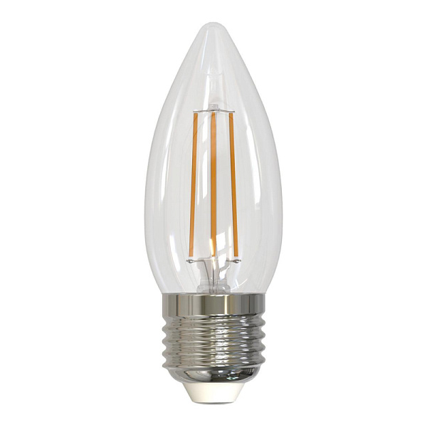Изображение Лампа светодиодная филаментная диммируемая (UL-00005187) Uniel E27 9W 3000K прозрачная LED-C35-9W/3000K/E27/CL/DIM GLA01TR