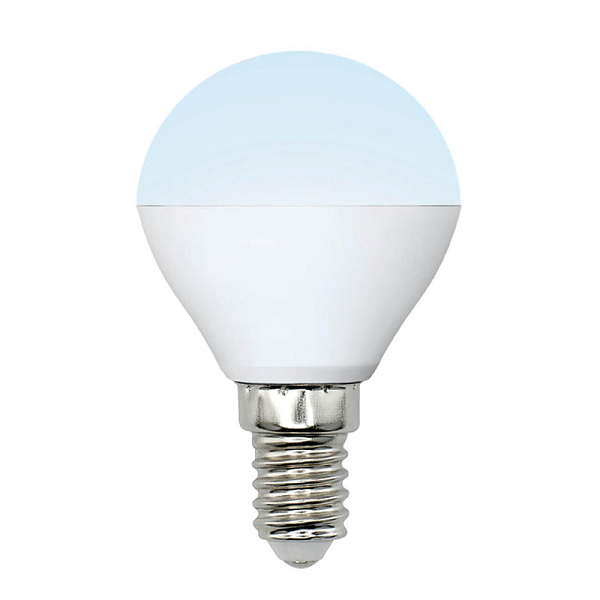 Изображение Лампа светодиодная (UL-00002376) Uniel E14 6W 4000K матовая LED-G45-6W/NW/E14/FR/MB PLM11WH