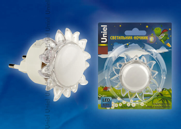Изображение Настенный светодиодный светильник (10322) Uniel Детская серия DTL-308-Подсолнух/RGB/4LED/0,5W