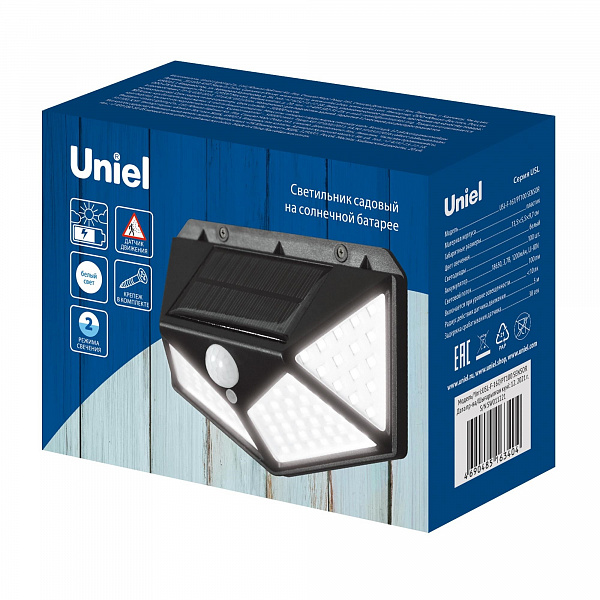 Изображение Уличный настенный светильник с датчиком движения Uniel USL-F-167/PT100 SENSOR UL-00009369
