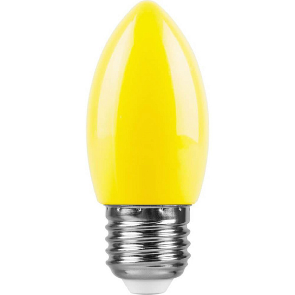 Изображение Лампа светодиодная Feron E27 1W желтый Свеча Матовая LB-376 25927