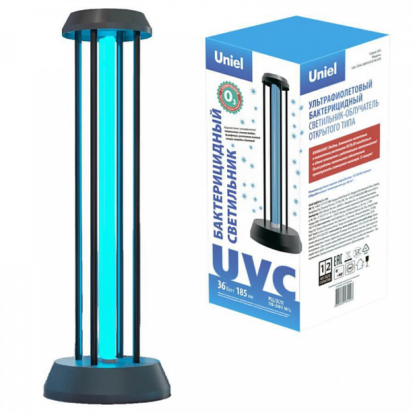 Изображение Ультрафиолетовая бактерицидная настольная лампа (UL-00007264) Uniel UGL-T01A-36W/UVCO Black