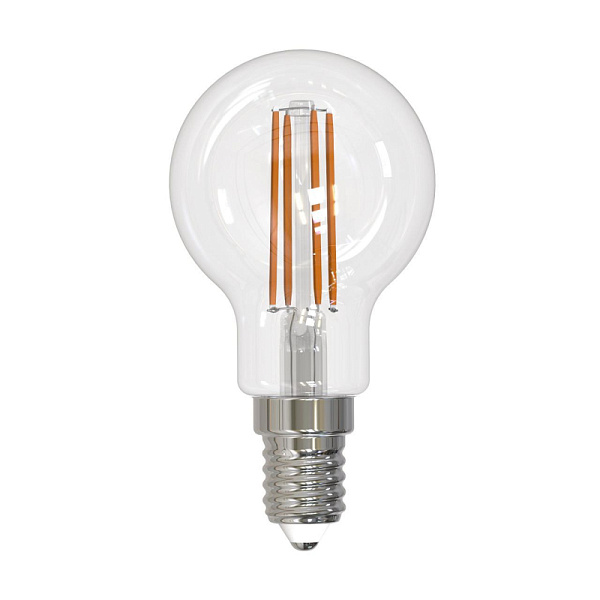 Изображение Лампа светодиодная филаментная (UL-00005177) Uniel E14 11W 4000K прозрачная LED-G45-11W/4000K/E14/CL PLS02WH
