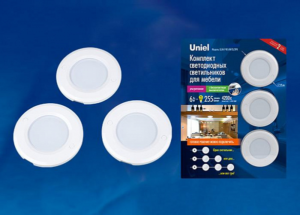 Изображение Мебельный светодиодный светильник (UL-00002886) Uniel ULI-F43-6W/4200K/DIM Sensor IP20 Silver