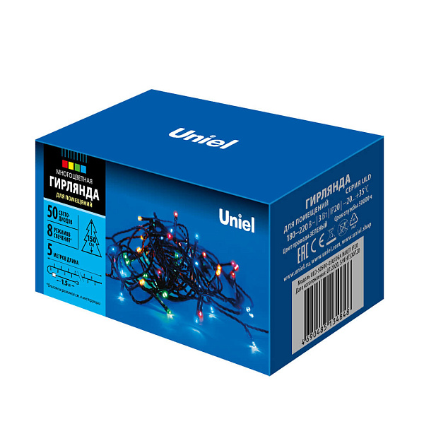Изображение Светодиодная гирлянда Uniel (UL-00007303) разноцветный ULD-S0500-050/DGA Multi IP20