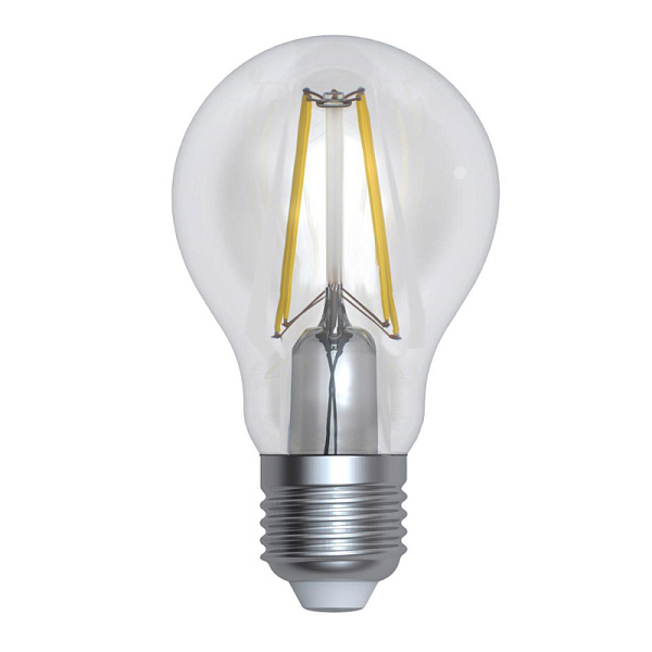 Изображение Лампа светодиодная филаментная диммируемая (UL-00005183) Uniel E27 12W 3000K прозрачная LED-A60-12W/3000K/E27/CL/DIM GLA01TR