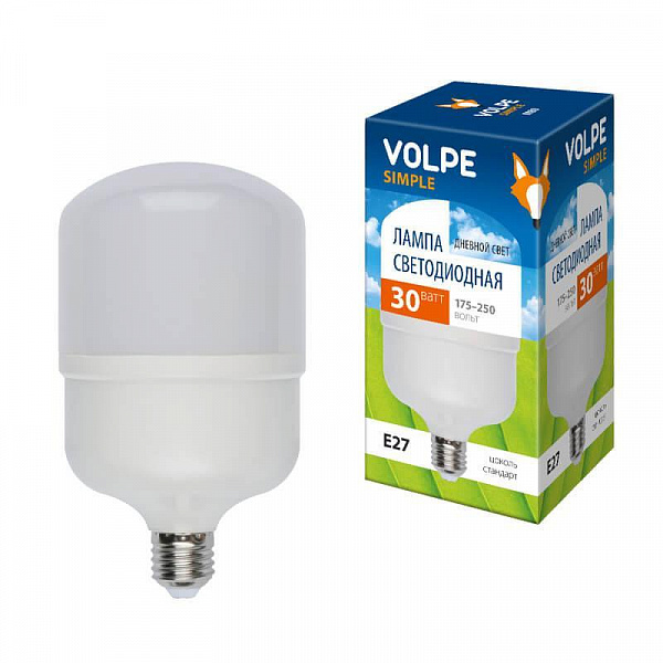 Изображение Лампа LED сверхмощная (UL-00002942) Volpe E27 30W (260W) 6500K LED-M80-30W/DW/E27/FR/S