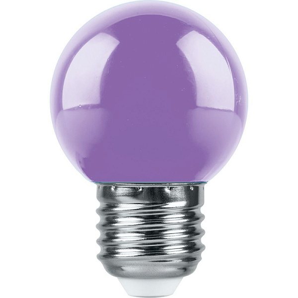 Изображение Лампа светодиодная Feron LB-37 шар E27 1W фиолетовый 38125