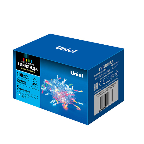 Изображение Светодиодная гирлянда Uniel (UL-00003948) разноцветный ULD-S0500-100/DTA Multi IP20 Crystal