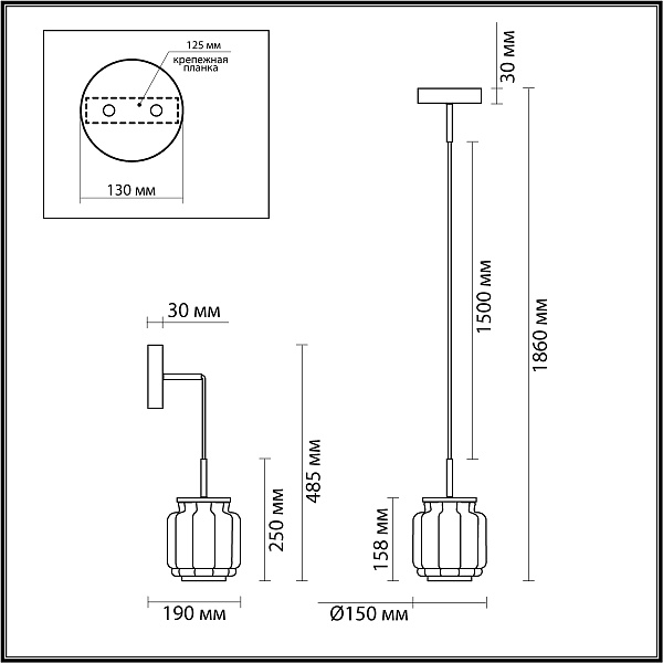 Изображение Подвесной светильник Odeon Light Jam 5408/5L